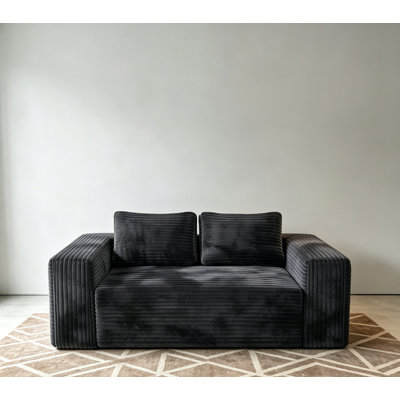 Cloud Loveseat Sofa Couch in a Box, 2 Seater Boneless Couch, Comfy Deep Seat Corduroy Sofa, Compressed, No Assembly, Memory Foam, Modern Small Couches for Small Spaces, Apartement
