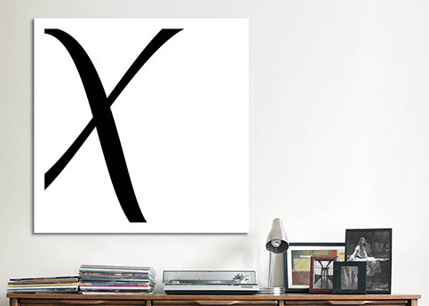 Art textuel sur toile, H 12 po x l 12 po x P 0,75 po, X
