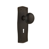 New York Interior Mortise Door Knob with Prairie Long Plate
