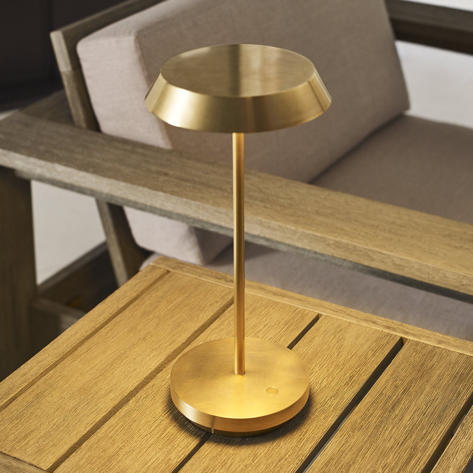 Tepa Accent Rechargeable Table Lamp, Natural Brass