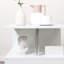 Table de bout blanche avec accoudoirs modernes en forme de S de 20 po avec rangement, charme élégant et fonctionnel