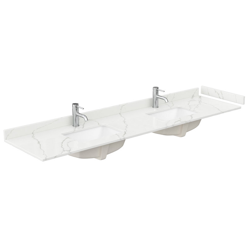 Strada 84'' W Double Vanity, Satin Bronze, Light Green, Giotto Quartz