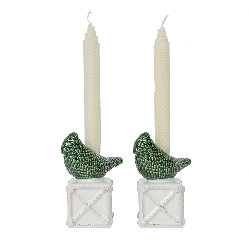 Berry & Thread Bird Topiary Candlestick Set/2 - Multi
