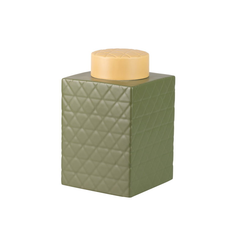 Ceramic Jar 19x19x31 Cm, Green/Mustard