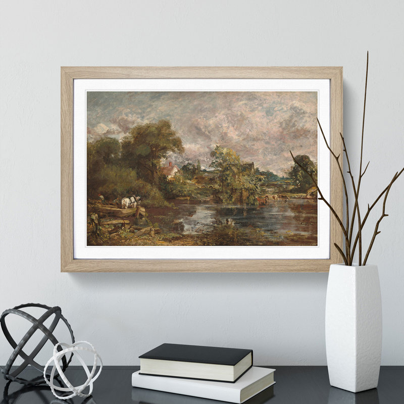 The White Horse by John Constable - Picture Frame Painting, 48cm H x 65cm W x 2cm D, Oak