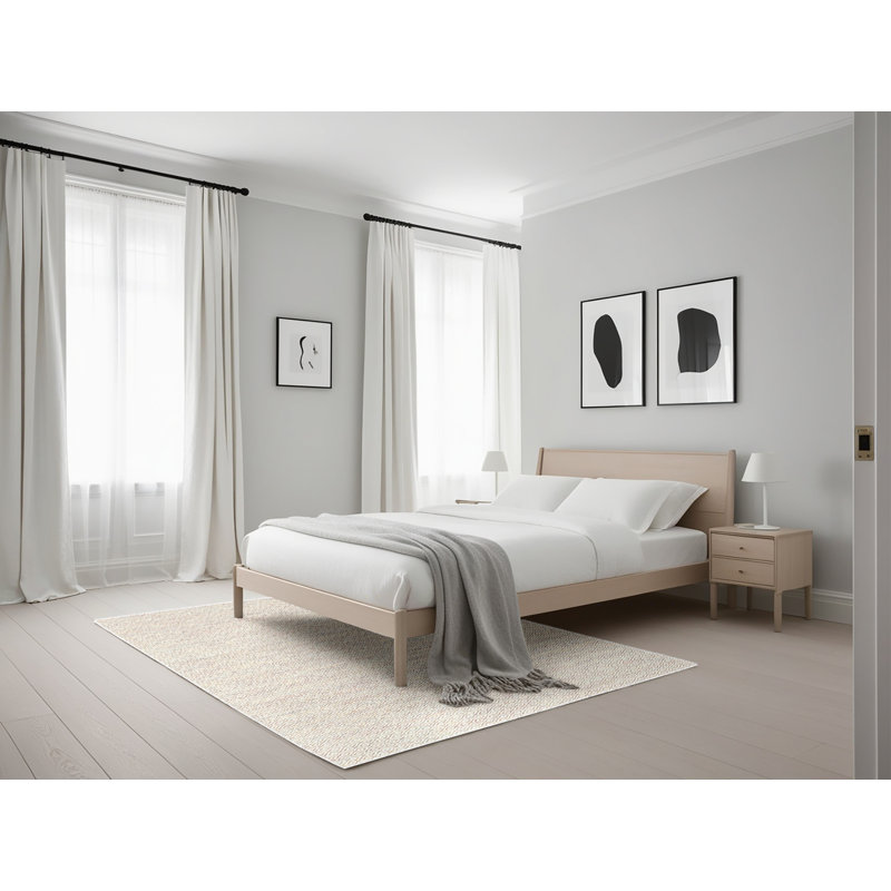 Tapis contemporain beige / gris, Rectangle 5 pi x 7 pi