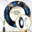 Gilded Rose In Kings Blue I - miroir rose, miroir mural rond traditionnel, impression sur métal-99618059
