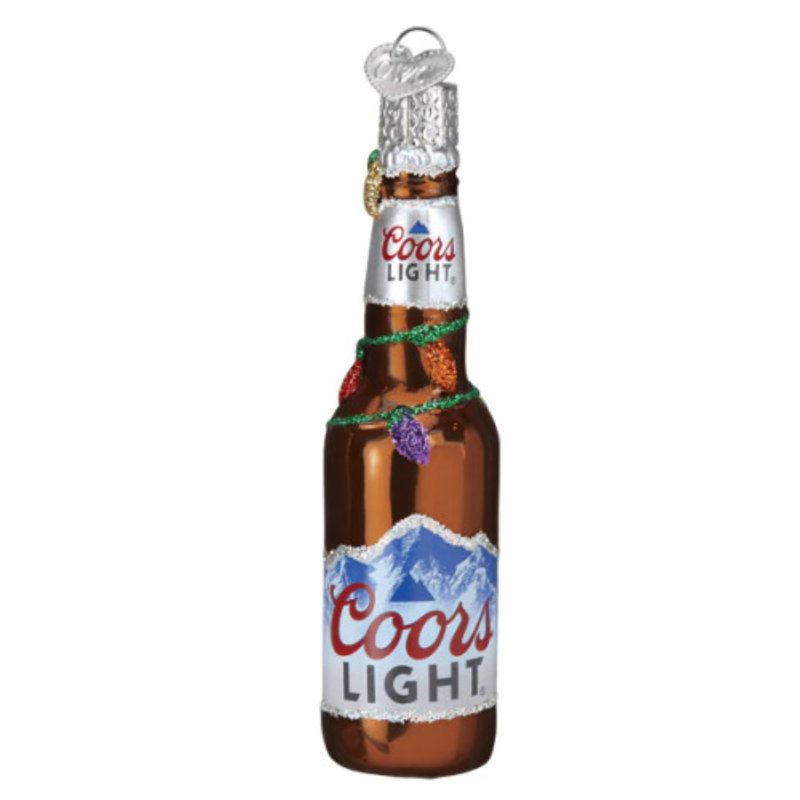 Old World Christmas Glass Blown Ornament for Christmas Tree, Holiday Coors Light Bottle