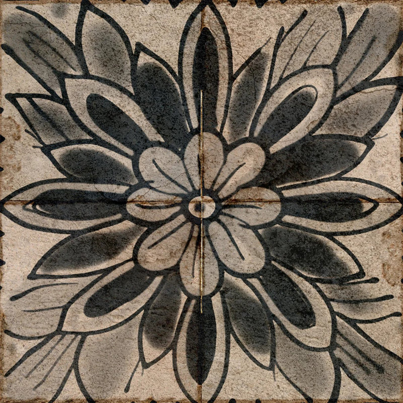 Carrelage mosaïque auto-adhésif en vinyle 7 po x 7 po (ensemble de 24), Brun / noir