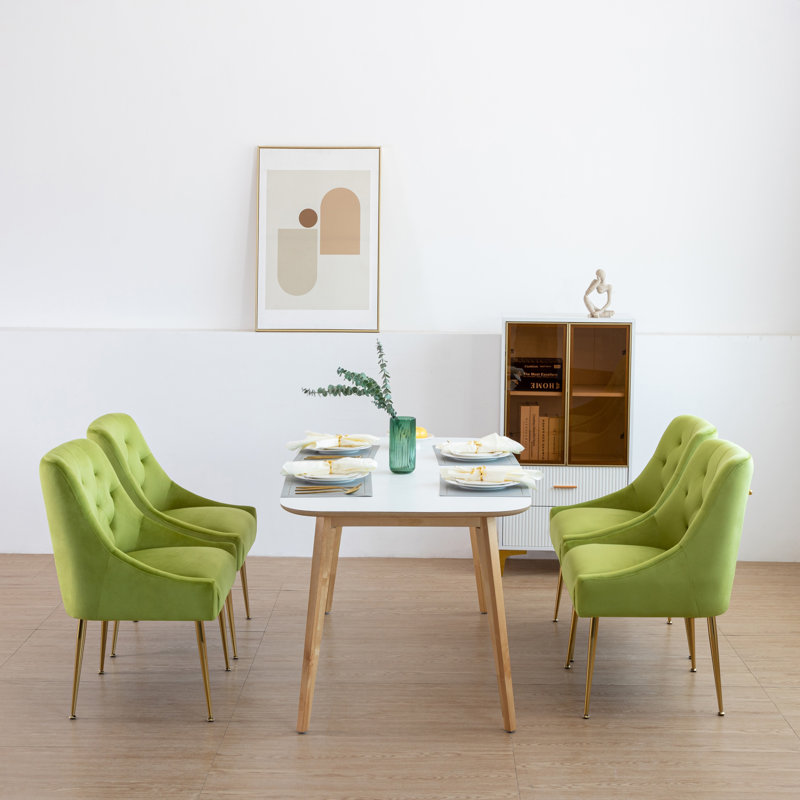 Chaise parsons en velours Julietta, Vert