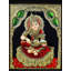 Déesse indou Annapurna (Parvati) | Couleur traditionnelle avec or 24 carats | Avec cadre