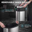 HOMCOM 50L Kitchen Pedal Bin Rubbish Bin with Soft-Close Lid, Black-138221930