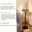 Round Brown Tall Small Side Table