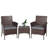 3-Piece outdoor Handwoven Wicker Bistro Chat Set with Cushions for Balcony, Porch & Small Patio-2017250510-2017250511