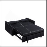Sleeper Sofa Bed, 3-In-1 Velvet Pull Out Couch With Armrests, Storage Pockets And 2 Pillows, Adjustable Backrest, Sofa Bed Couch For Living Room, Bedroom(Black)