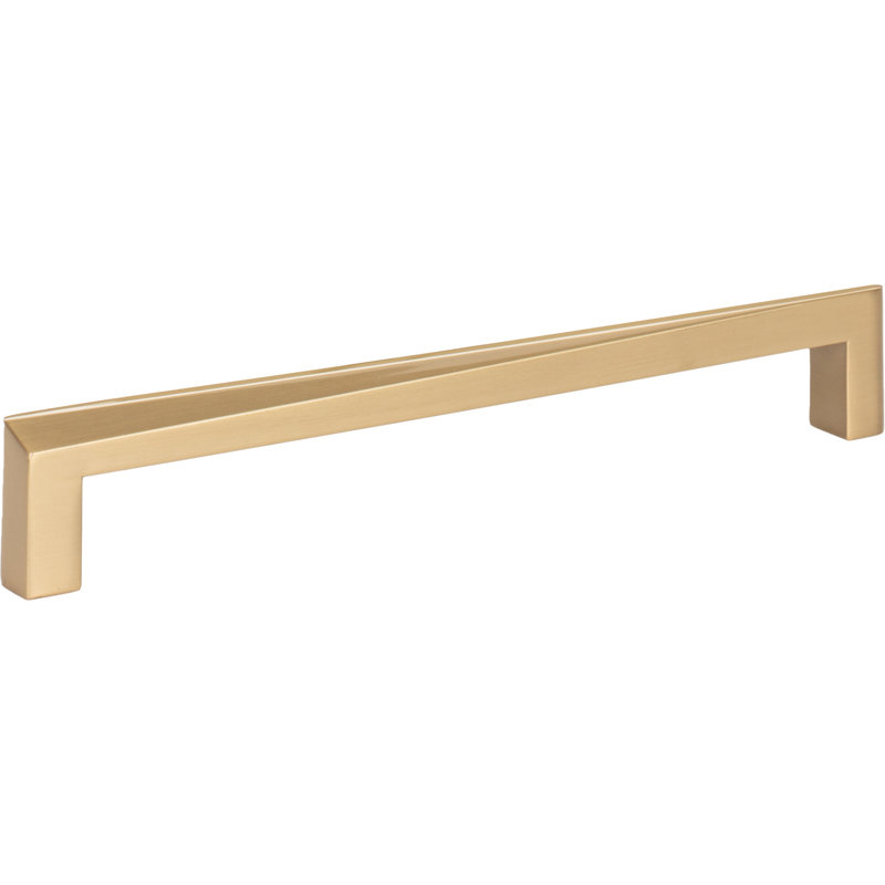 Warm Brass Contemporary Bar Pull with Mounting Hardware