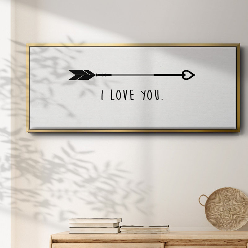 Love Arrow I- Framed Canvas, 24" H x 60" W