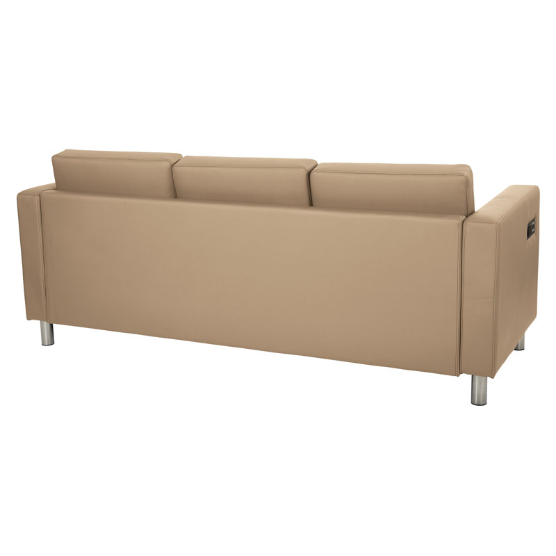 Procter 72.75'' Faux Leather Sofa, Buff Faux Leather