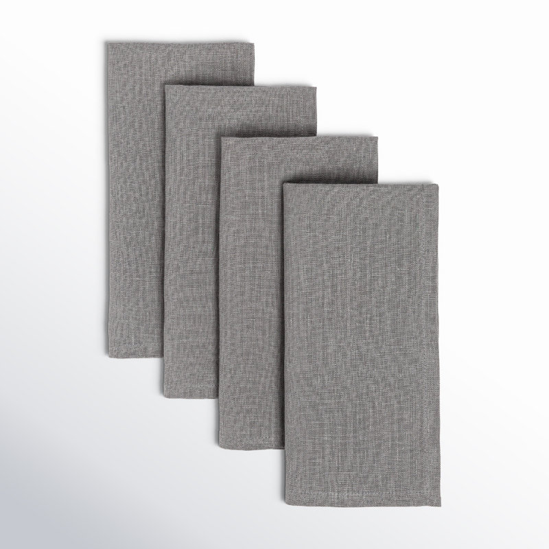 over&back 100% Linen Napkins, Gray