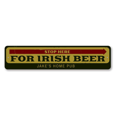 Enseigne irlandaise sur mesure bière irlandaise