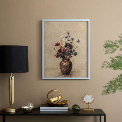 Reproduction florale vintage avec encadrement ccclv - bois massif
