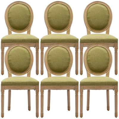 Chaise de salle à manger rembourrée en bois massif à dossier très grand Louis 19,7 po Amando