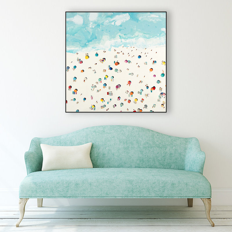 «Beach Days» par Randy Hibberd - Reproduction d'art sur cadre flottant, H 20 po x l 20 po x P 2 po