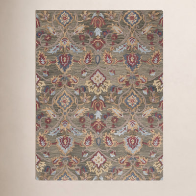 Tansy Green Multi Handmade Wool Floral Rug