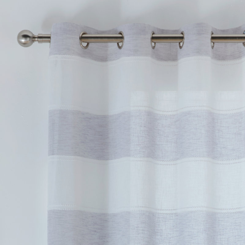Reviel Sheer Curtain Pair, Grey, 140cm Width x 229cm Drop