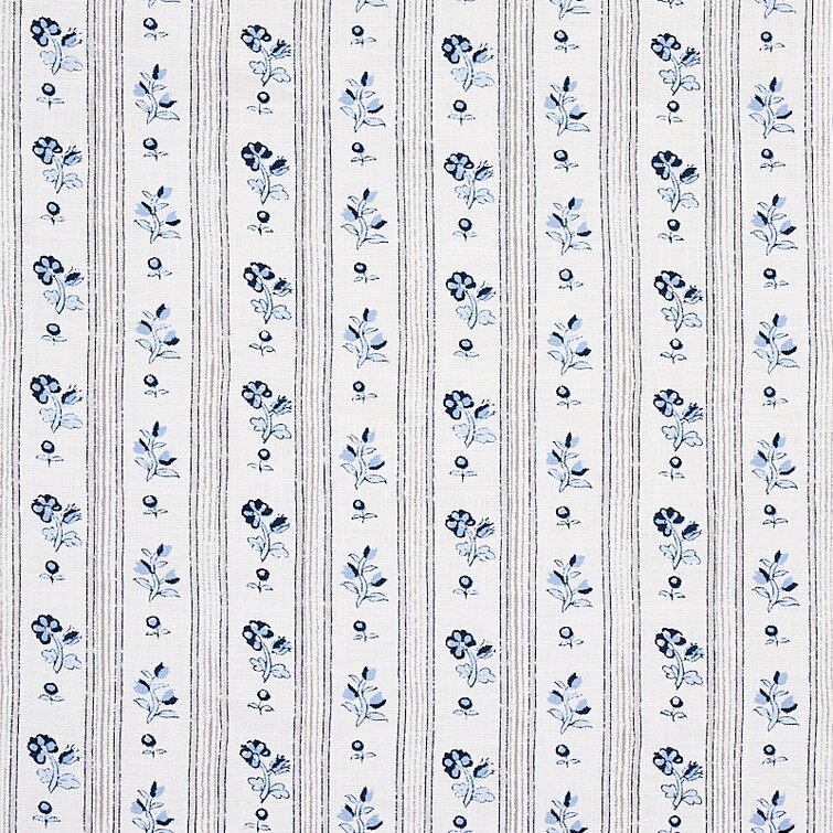 Schumacher Ariana Floral Stripe Document Fabric