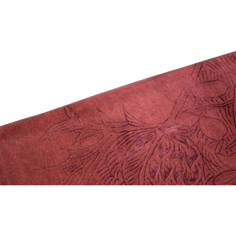 Hand Knotted Wool Area Rug in Red