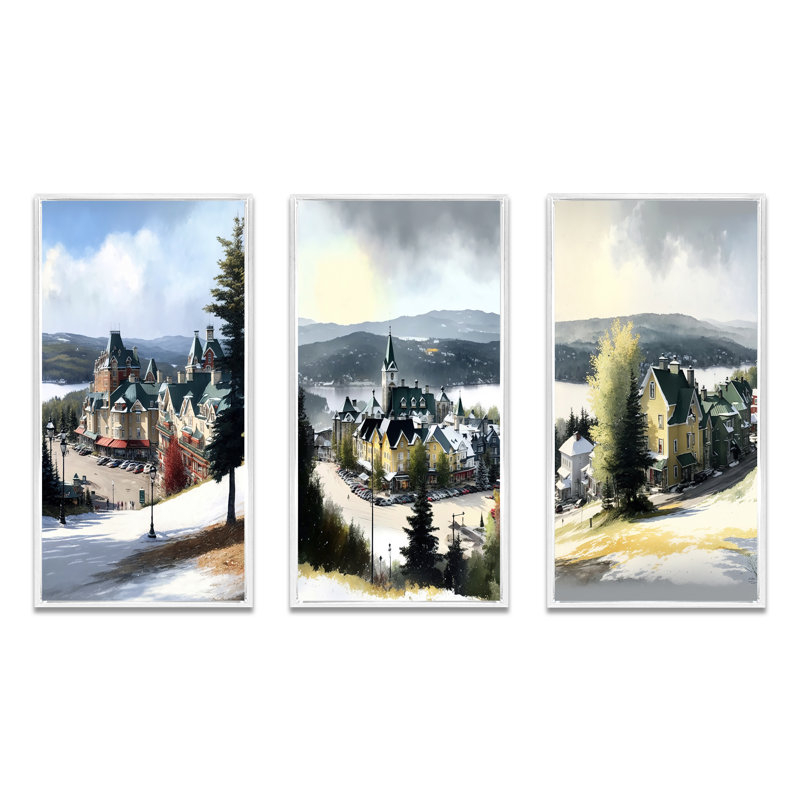 3 pièces sur toile, Blanc, H 32 po x l 48 po