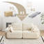Canapé beige modulaire en velours côtelé - Causeuse extra profond pour animaux de compagnie