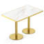 Table de salle à manger rectangulaire 47,24 "en faux marbre blanc moderne, table de bureau rectangulaire avec deux socles en or