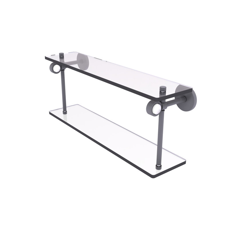 Margolis 2 Piece Tiered Shelf, Matte Gray, 9.2" H x 16" W x 5.6" D