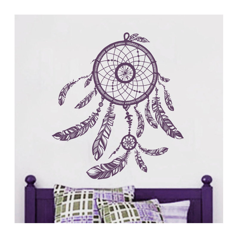 Décalcomanie murale boho décoration rêve catcher, Lilas