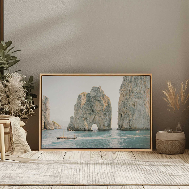 Impression sur toile tendue Ocean Arches, H 12,75 po x l 18,75 po x P 1,75 po, Cadre américain en érable flottant, 1