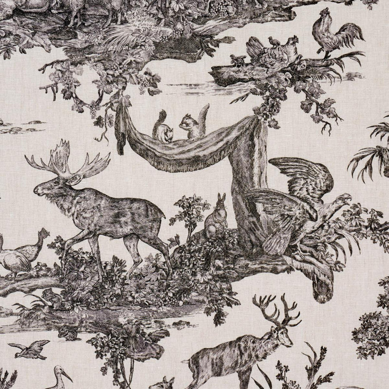 Western Toile Fabric, Carbon