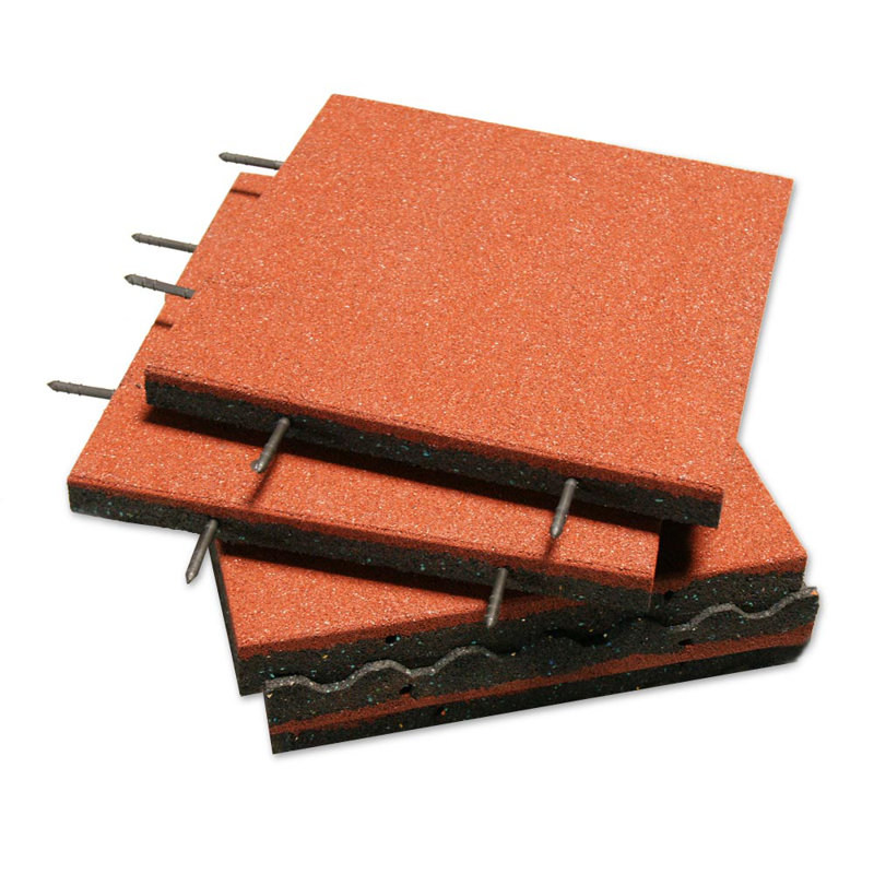 Carreaux de terrain de jeu en caoutchouc 2,5 po Eco-Safety, Bleu