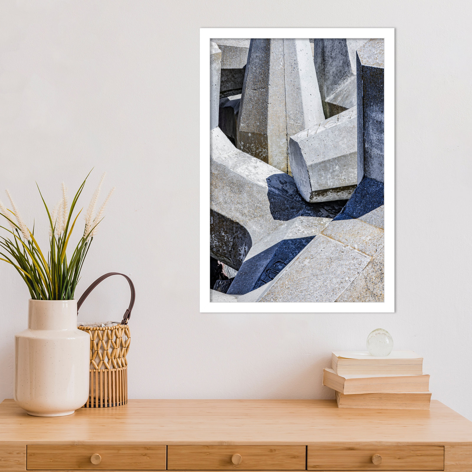 Pankow "Geometric 02" Print, White, 21" H x 15" W