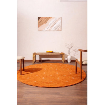 Tapis ronds en laine tissée à la main Paisleigh