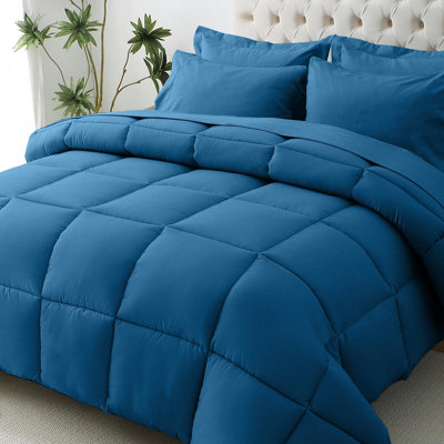 Jollyvogue King Comforter Set, Soft Bed in a Bag King Size 7 Pieces, Oeko-Tex Certified Bedding Set with Down Alternative Comforter, Sheets, Pillowcases & Shams, Teal