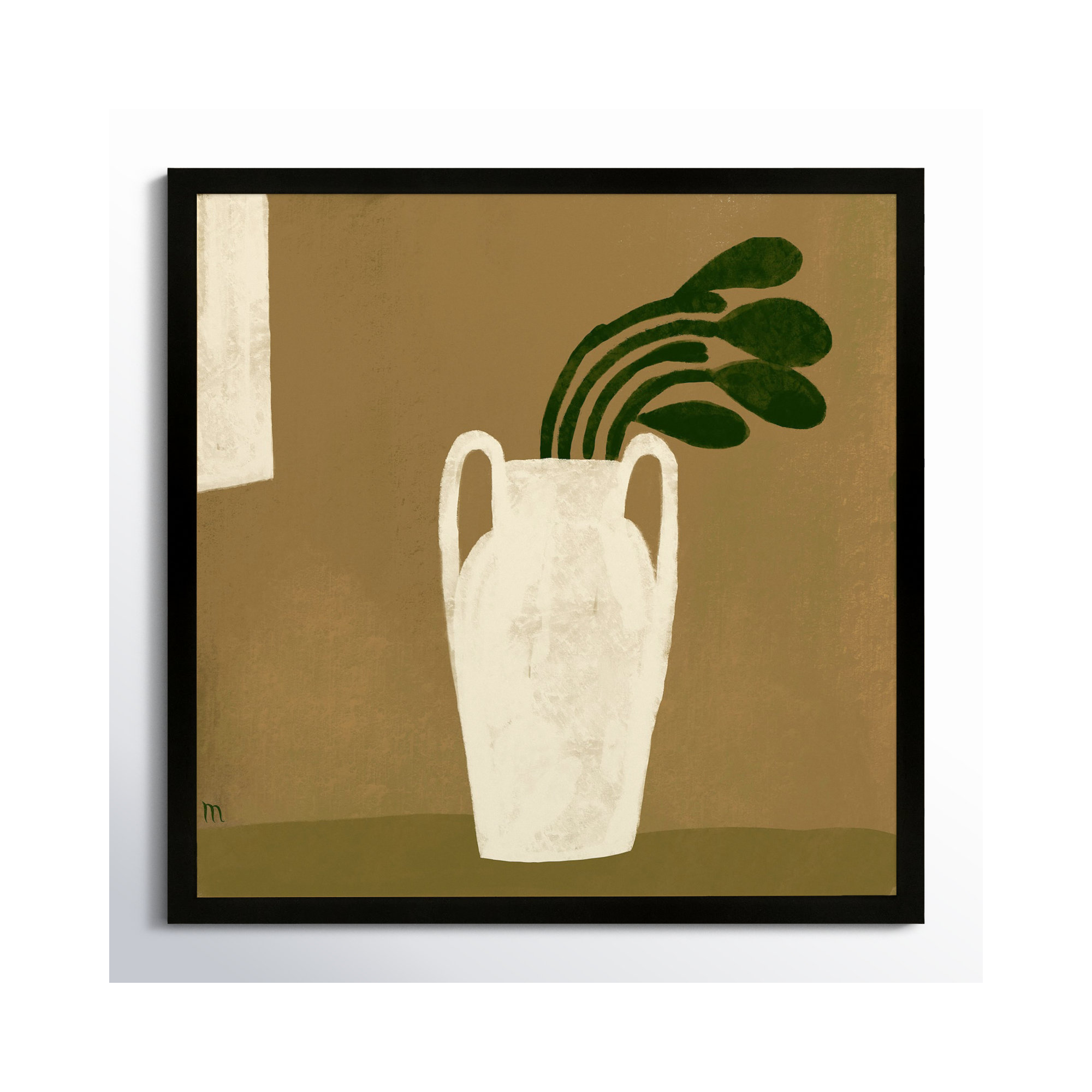 Gust Of Wind, 36" H x 36" W x 1.25" D, Black