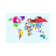 Tangram Abstract World Map by Michael Tompsett - Wrapped Canvas Print