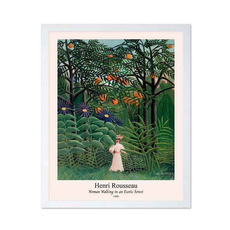 Henri Rousseau - Femme qui marche, Poster, 18"H x 24"W, White Framed