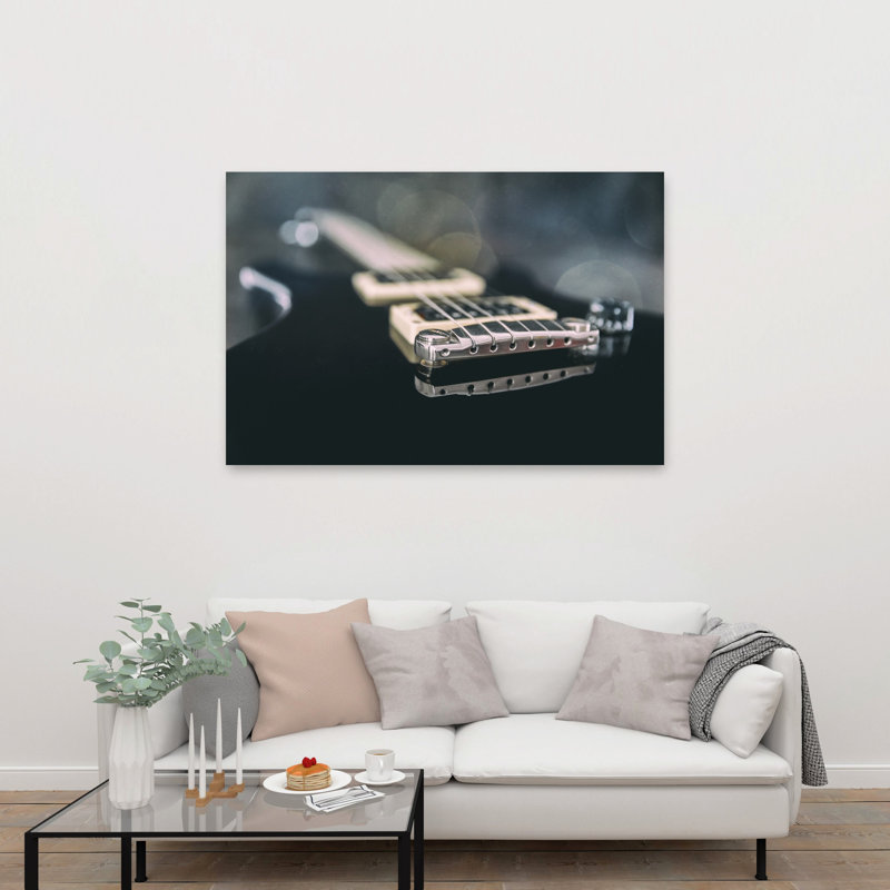 Sleek Guitar Detail Elegant Modern Abstract Wall Art Print 1 Piece Wrapped Canvas Wall Art, 101.6cm H x 152.4cm W