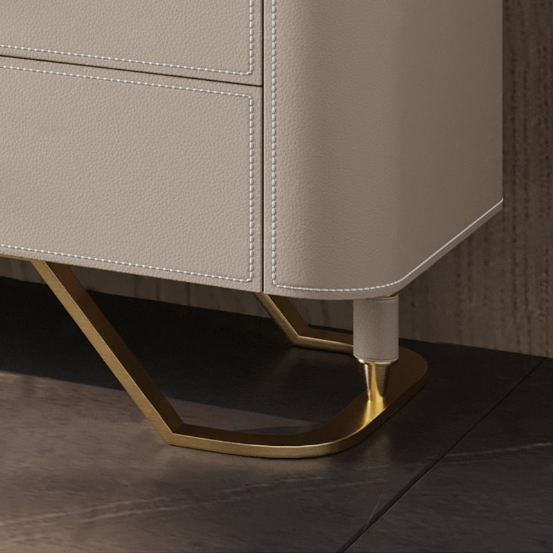 Meuble télé moderne et luxueux, 86.61", Crème, crème
