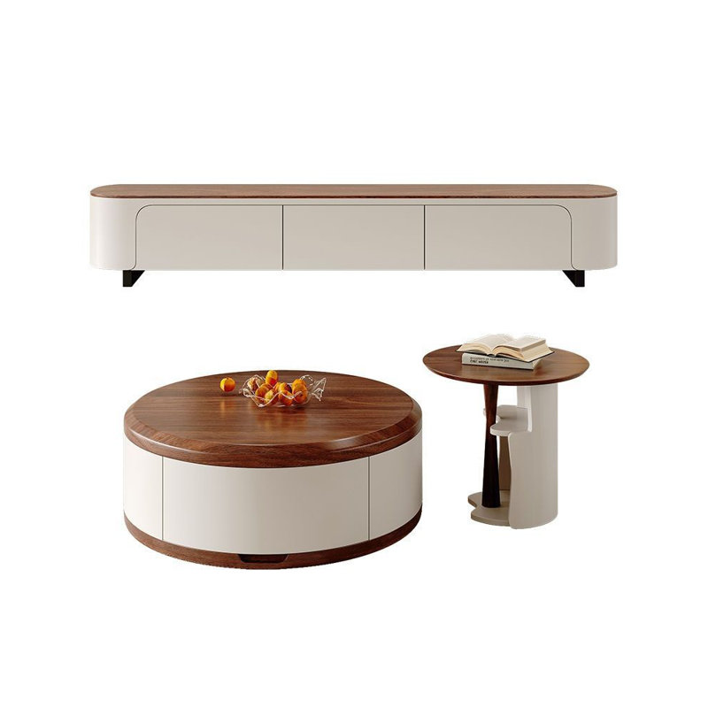 Meuble télé de style crème et table basse