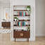 Silvie 5-Tier Acacia Bookcase, Walnut