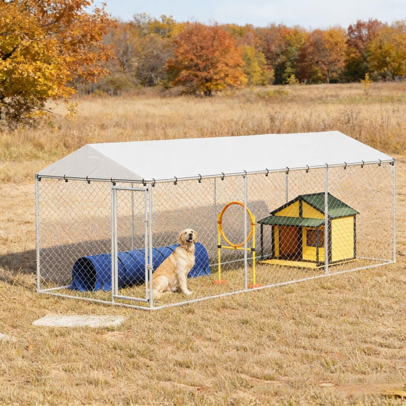 Features:  - Water and UV-resistant roof keeps pets cool, dry, and protected from the rain ..., 6.3" H x 16.34" W x 73.23" D